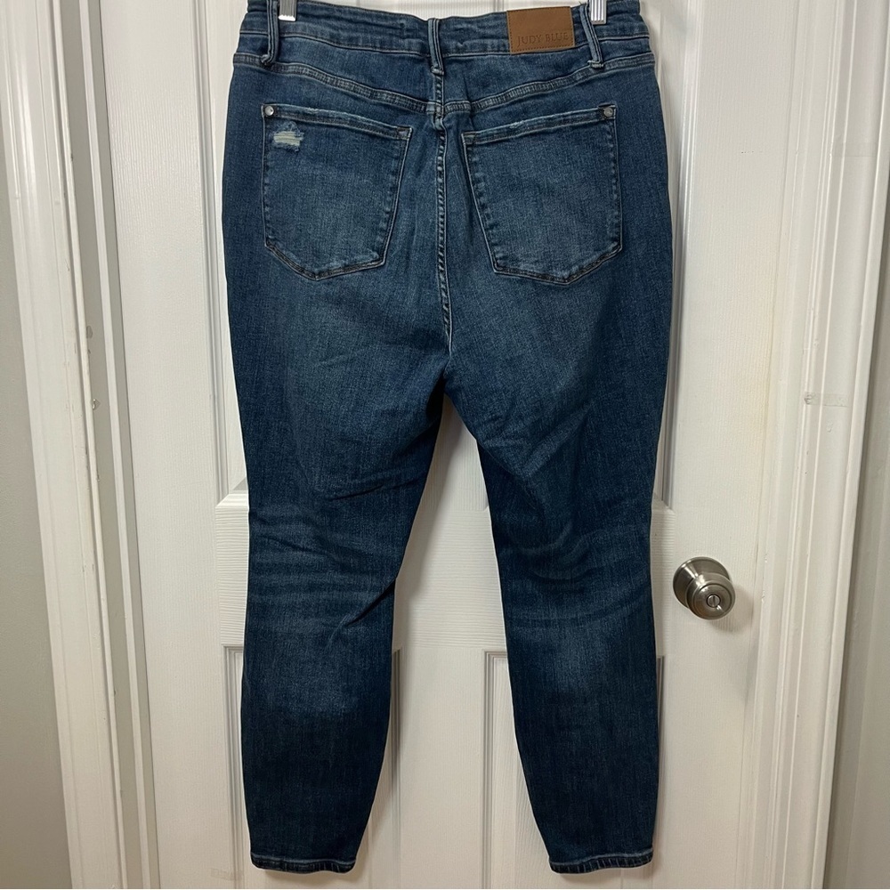 Judy Blue Dark wash Women Distressed Skinny Jeans High rise Stretchy size 16W - Picture 7 of 16